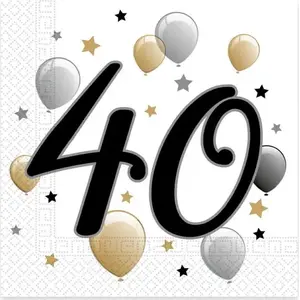 Paper napkins Procos 33 cm 20 pcs for 40th birthday