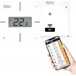 Wireless room thermostat TECH T2 X WiFi with actuator module, surface-mount