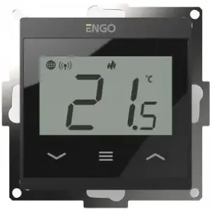 Wall-mounted thermostat Engo T9E55-B for 55×55 frame, recessed installation, black