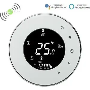 Термостат Renov8 Smart Wi‑Fi для газового котла, совместим с монтажной коробкой 86×86, модель R8-TH-6QHDW-W