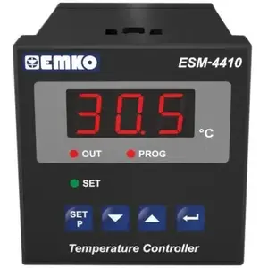Регулятор температуры Metelli ESM-4410.2.10.0.1 — 2‑точечная регулировка, датчик типа K, 0–999 °C, реле 7 A, 95×48×48 мм