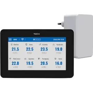 Wired control panel TECH M-9T for L-9R strip (surface-mount, color display), black