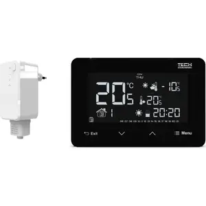 Room wireless thermostat TECH ST293 V2 two-state, front glass panel, black