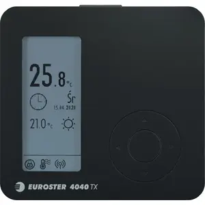 Wireless thermostat regulator Euroster E4040 TXRX black — model E4040TXRXB