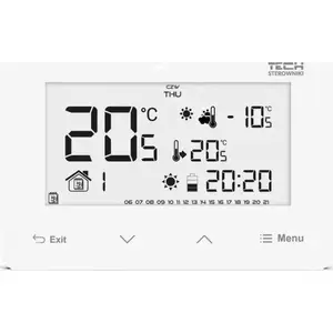Wired room thermostat TECH ST293V3 two-state with glass front panel white