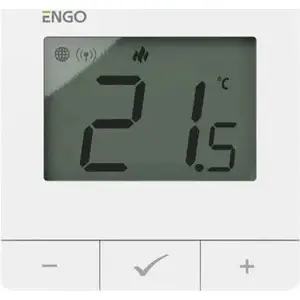 Wall-mounted temperature controller Engo T9E25-BATW ZigBee/868MHz battery-powered white