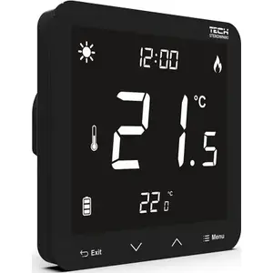 Wall-mounted two-state room controller TECH ST-297V3 (3 mm glass) black