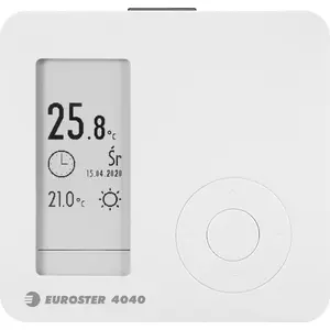 Wired Temperature Controller Euroster E4040 for Heating and Air Conditioning Systems