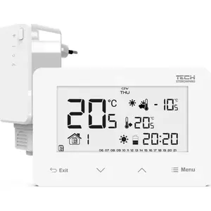 Room wireless thermostat TECH ST293V2 two-state controller with glass front panel, white