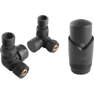 Thermostatic Radiator Valve Set No name ZTO30AT — anthracite axial thermostatic head and valve set