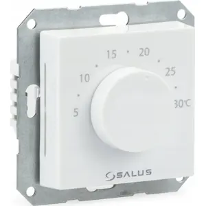 Wired recessed electronic room thermostat SALUS BTR230 — daily program, 230V, white, for 55×55 frame mounting