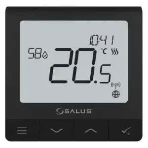Thermostat SALUS SQ610BRF wireless surface-mounted Quantum, battery-powered, black