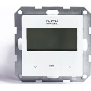 Room wired thermostat TECH F-12B for L-X and L-12 rails, fits 55 mm frame systems, white