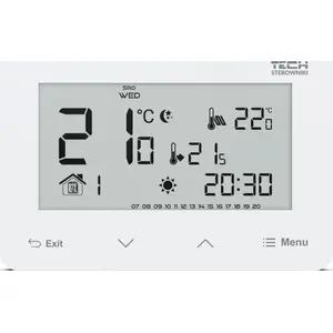Wired room thermostat TECH ST-293z v3 white, two-position, 230V, glass, flush-mounted