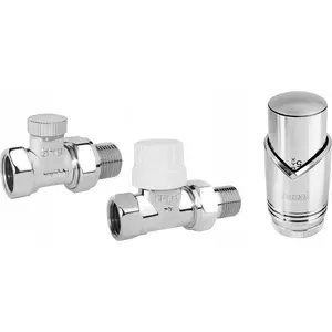 Thermostatic radiator valve set ZTM30CR No name — decorative chrome finish (thermostatic head + thermostatic valve + shut-off valve)