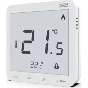 Room Wireless Controller TECH R-8S PLUS with Humidity Measurement, White