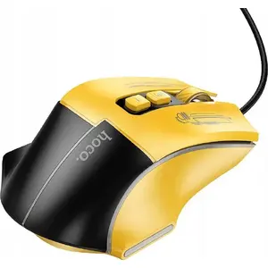 Проводная игровая мышь HOCO GM31 — 3600 DPI, чёрно‑жёлтая
