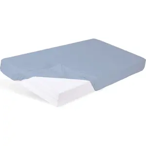 Fitted Bamboo Crib Sheet BabyMatex 160 x 80 cm Blue