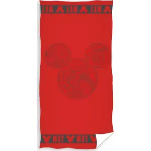 Towel carbotex 70x140 cm cotton with Mickey Mouse logo red