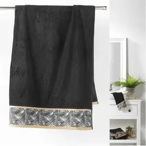 Towel Douceur d`Interieur RĘCZNIK ORBELLA - black 90x150 cm