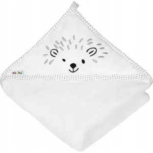 Bath towel with hood Akuku A0661 — terry cotton hooded bath towel, white