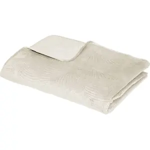 Покрывало Dekoracja domu Leaf Ivory 240x260 см велюровое