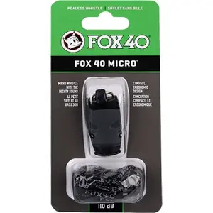 Свисток Fox40 Micro Safety от Fox40, бесшариковый компактный свисток безопасности, черный