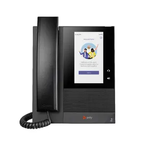 IP-телефон HP Poly CCX 400 Business Media — ЖК 5" дисплей, 24 линии, PoE, проводная трубка, Android 12, чёрный