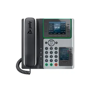 IP-телефон HP Poly Edge E450 — 8 линий, PoE, 3,5" IPS-дисплей, гигабитный Ethernet, Wi‑Fi, Bluetooth, проводная трубка (чёрный)