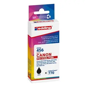 Tintes kasete Edding EDD-456 saderīga ar Canon, melna, 22 ml, 770 lapas, 1 gab.