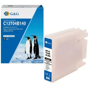 Картридж с чернилами G G совместимый с C13T04B140 / NP-E-T04BXLBK-A, черный, примерно 5800 отпечатков