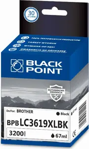 Ink cartridge BLACKPOINT LC-3619XLBK — black, compatible replacement for select printers