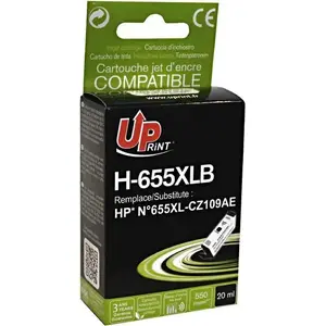 Tintes kārtridžs Uprint H-655XLB / CZ109AE No.655 Melns priekš saderīgām drukas iekārtām