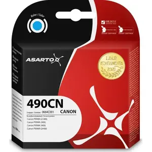 Ink cartridge Asarto for Canon 490CN (AS-C490CN) — 70 ml, cyan
