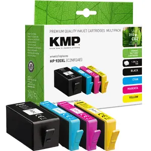 Tintes kārtridžu komplekts KMP Printtechnik AG KMP 1717,4005 Saderīgs High (XL) ietilpība 4 gab. Cian/Melnā/Dzeltenā/Magenta (32 ml melnais, 10 ml krāsas)