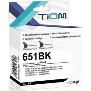 Картридж чернильный Tiom для HP 651BK (C2P10AE) 22 мл — чёрный
