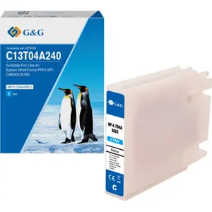 Картридж с чернилами g g совместимый с C13T04A240 NP-E-T04AXXLC-A циан, около 8000 стр.