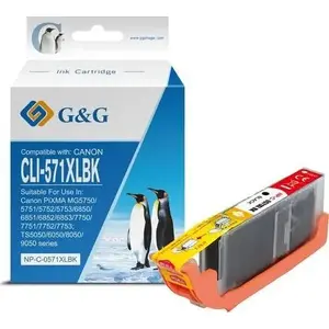 Ink Cartridge g g compatible with CLI571BK XL NP-C-0CL571XLBK black 10.8ml