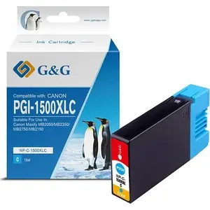Картридж с чернилами g g совместимый PGI-1500XL, NP-C-1500XLC/C, голубой (cyan)