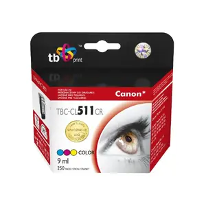 Картридж TB Print TBC-CL511CR для Canon — пигментные чернила 9 мл, 250 стр., синий/фиолетовый/жёлтый, 1 шт.
