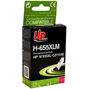 Tintes kasetne Uprint H-655XLM (Nr.655) Magenta, saderīga ar CZ111AE