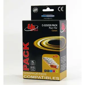 Tintes kasetnes Uprint C-525/526 PACK – 2× melns, 1× cian, 1× magenta, 1× dzeltena