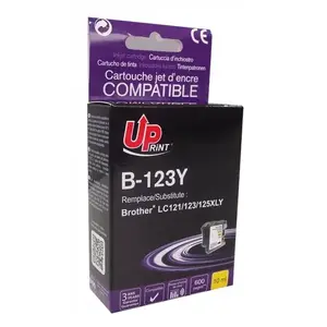 Картридж Uprint B-123Y совместимый для Brother, жёлтый, 10 мл, ресурс ≈600 стр., 1 шт.