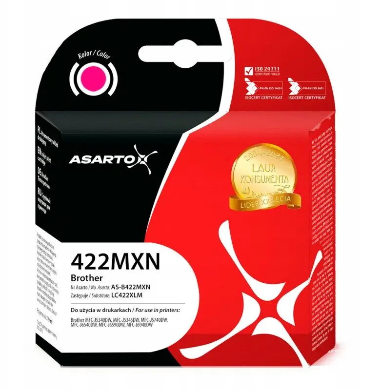 Tintes kasetne Asarto priekš Brother LC422XLM