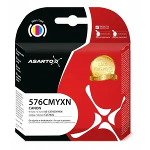Tintes kārtridžs Asarto priekš Canon CL576XL / AS-C576CMYXN — melns, līdz 340 lapām