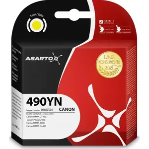 Tinte Asarto Canon 490YN (AS-C490YN) 70 ml dzeltenā