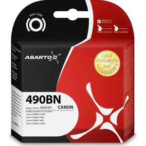 Tintes kasetne Asarto priekš Canon 490BN (AS-C490BN) — 140 ml, melna