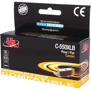 Tintes kasetne Uprint C-550XLB / PGI550BK — melna, saderīga nomaiņas kasetne printeriem, kas atbalsta PGI-550 sēriju