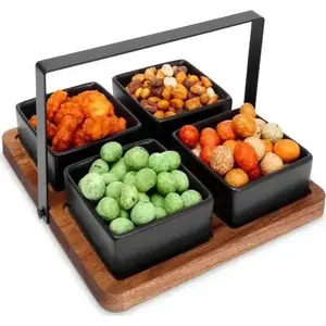 Ceramic Snack Bowl Set on Tray by Excellent Houseware, model 139210