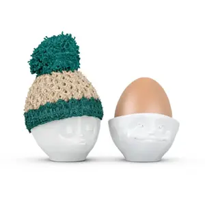 Egg Cup FiftyEight FIFTYEIGHT T015536 — ceramic egg holder, ivory and emerald